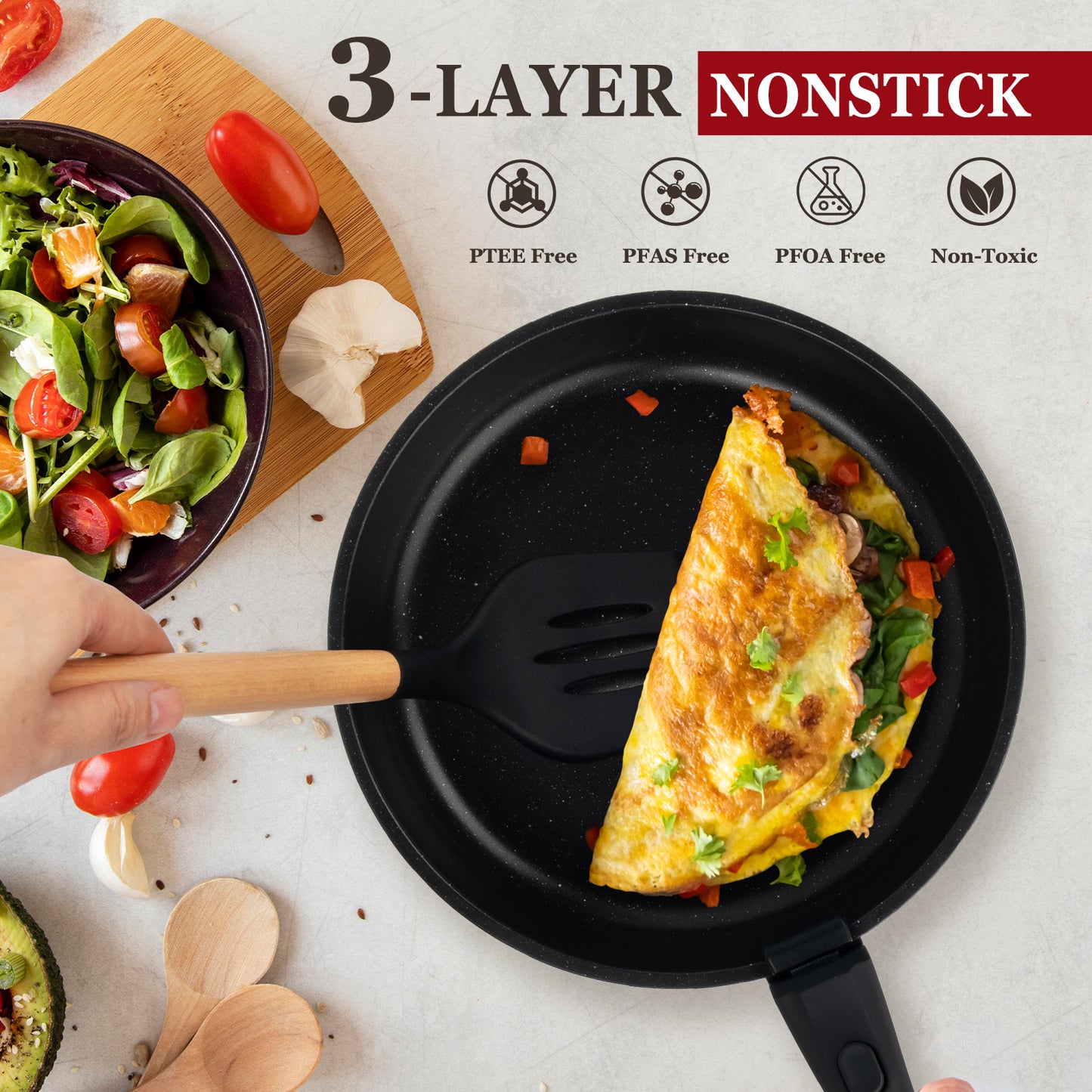 πππππππΎπ 22 Pcs Pots and Pans Set Non Stick, Detachable Handle Cookware Sets Nonstick, Non Toxic Induction RV Kitchen Cooking Set with Removable Handles, Dishwasher/Oven Safe (Black)