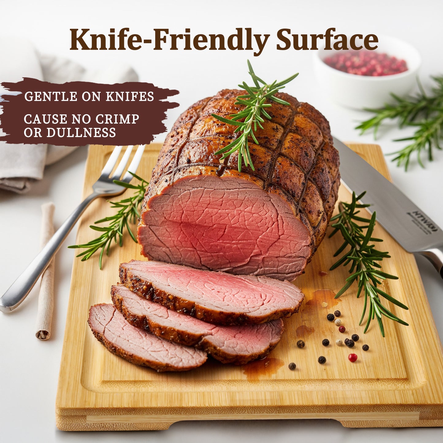 Kikcoin Bamboo Cutting Board, 3 Pcs Cutting Board with 3 Hooks, Wood Chopping Boards for Kitchen, Deep Juice Groove for Vegetables and Meat