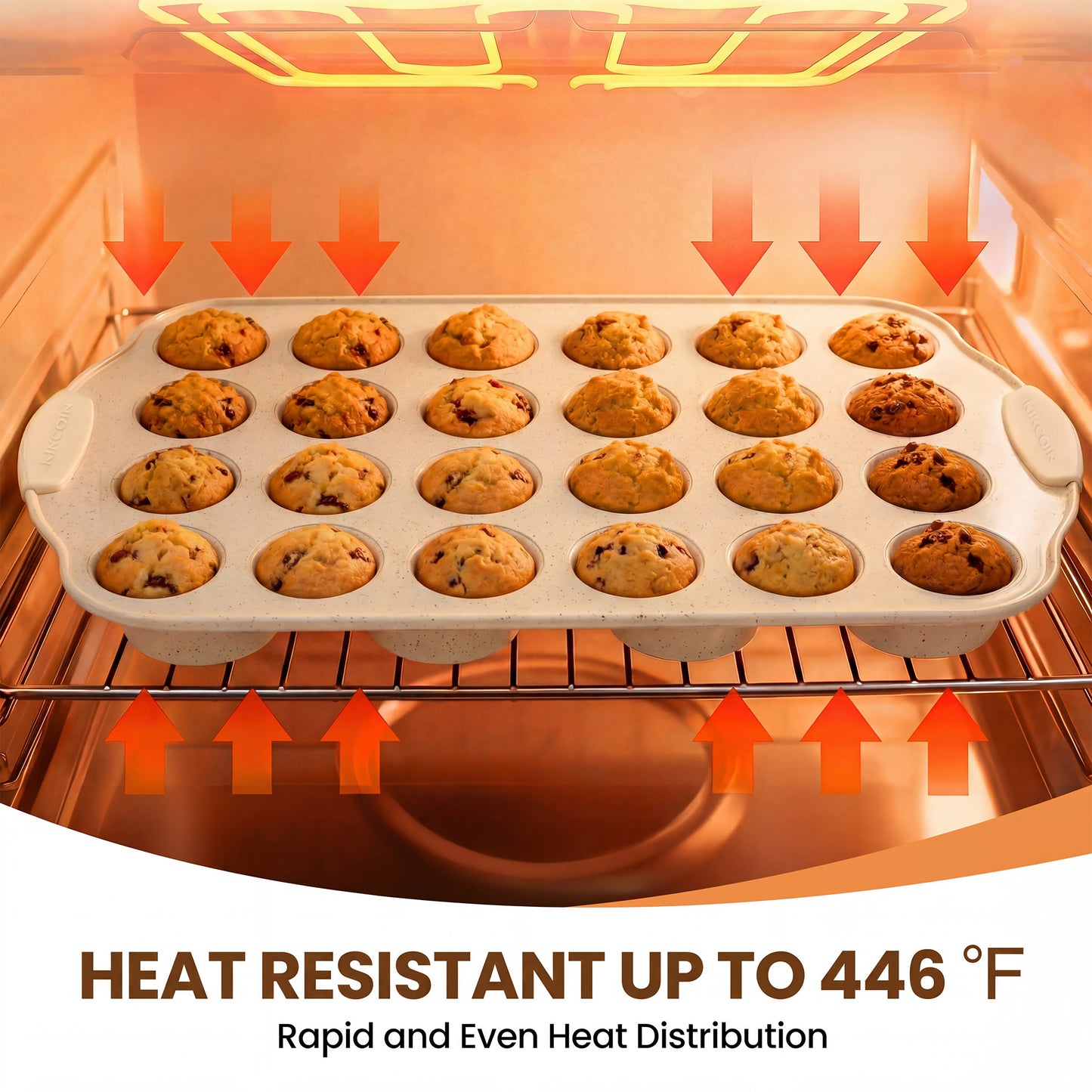 Kikcoin 2 Pack Muffin Pan Set, 24-Cup Non-stick Cupcake Pan, Carbon Steel Baking Pans Oven Safe up to 446℉