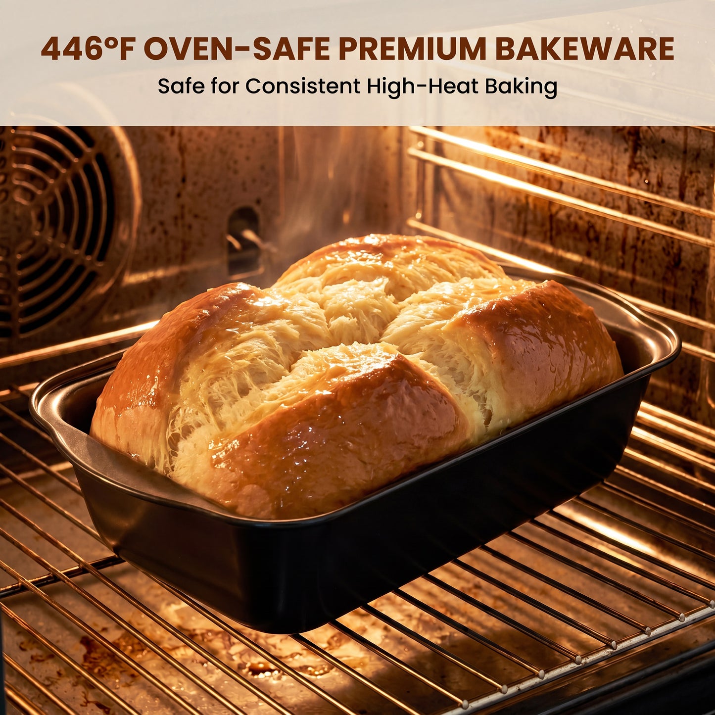 Kikcoin 4-Piece Loaf Pan Set, 9"*5" Non-Stick Baking Pan, Carbon Steel Bakeware, Easy Release & Oven Safe Meatloaf Pan for Banana Bread, Cake & Pastry Baking