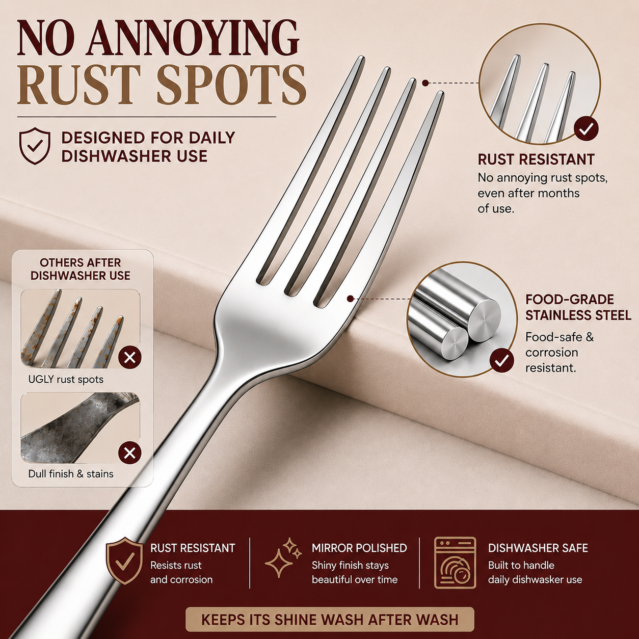 60 Pcs Silverware Set for 12, Stainless Steel Flatware Utensil Cutlery Set | Rust-Proof, Heavy Duty, Mirror Polished Knives Forks and Spoons Set, Dishwasher Safe for Kitchen Dining, Wedding Housewarming
