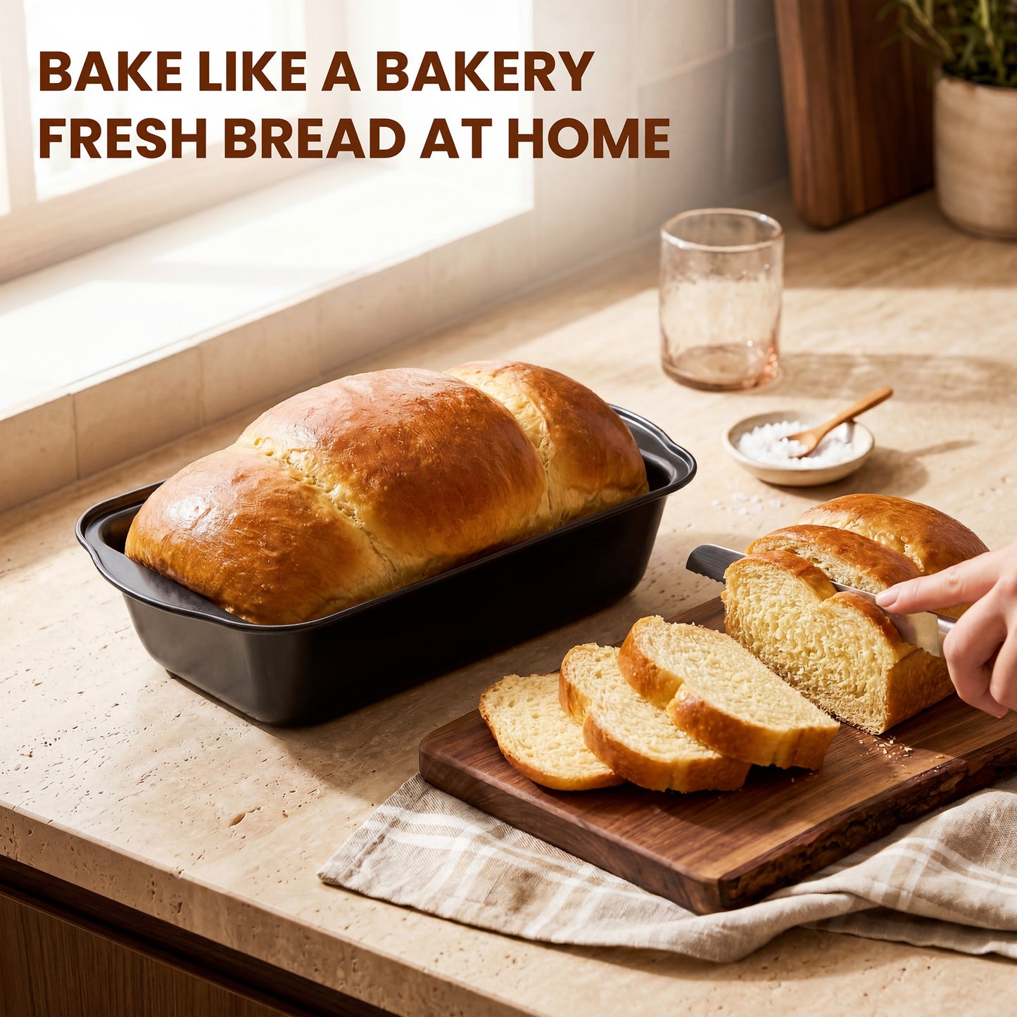 Kikcoin 4-Piece Loaf Pan Set, 9"*5" Non-Stick Baking Pan, Carbon Steel Bakeware, Easy Release & Oven Safe Meatloaf Pan for Banana Bread, Cake & Pastry Baking