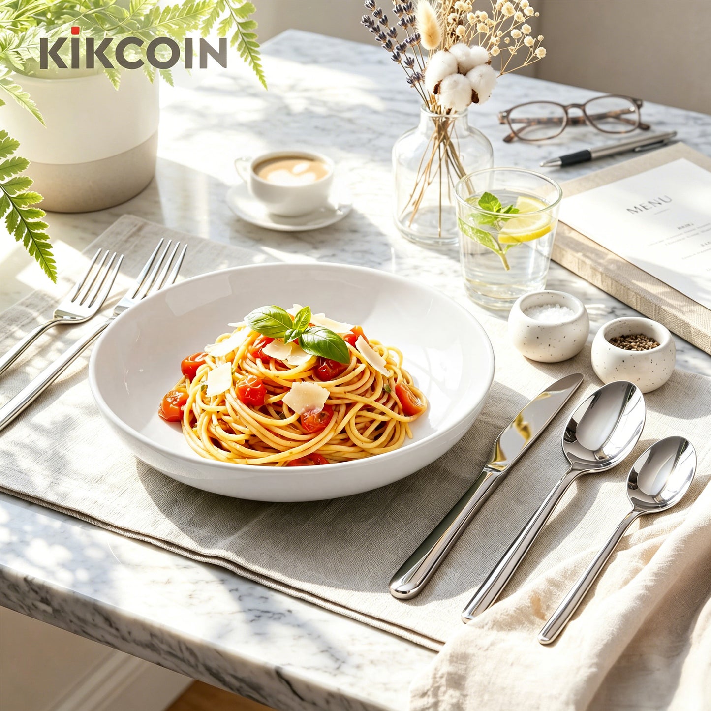 Kikcoin 20 Pcs Silverware Set for 4, Stainless Steel Flatware Sets, Mirror-Polished Cutlery Utensils, Spoons and Forks for Kitchen