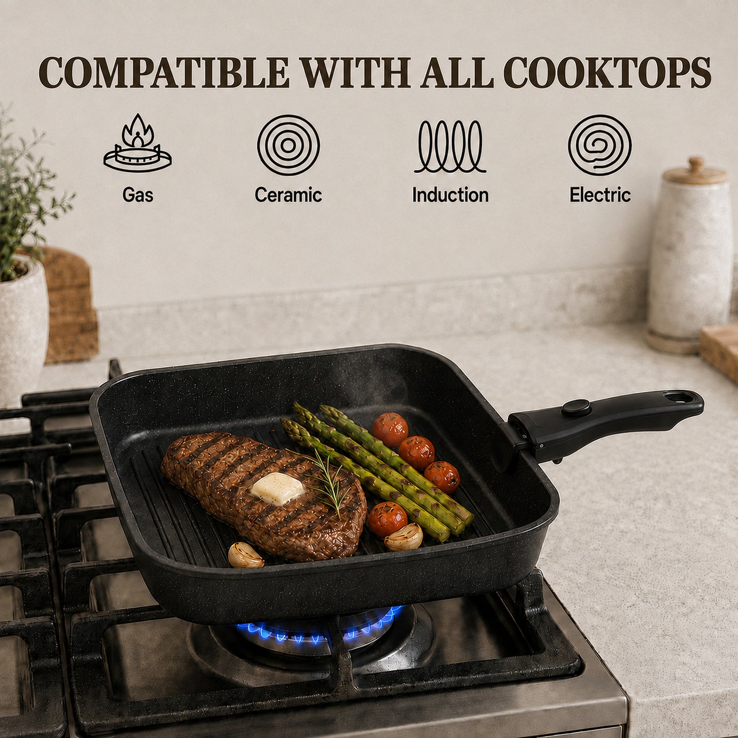 KIKCOIN 24-Piece Nonstick Pots and Pans Set, Cookware with Removable Handle Complete Cooking Set; Induction Ready, Stackable, Dishwasher & Oven Safe to 480°F, PFAS-Free; Includes Frying Pans, Egg Pan
